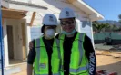 Arnold Ng of Apex Commercial Real Estate and his sister Bernice participating in a house build in Altadena, CA after the Eaton Fire
