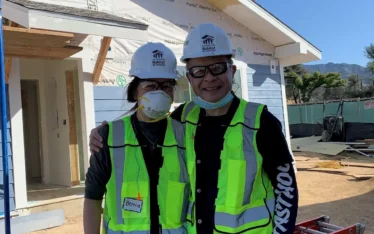 Arnold Ng of Apex Commercial Real Estate and his sister Bernice participating in a house build in Altadena, CA after the Eaton Fire