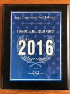 Apex awarded Best Torrance Commercial Real Estate Agency