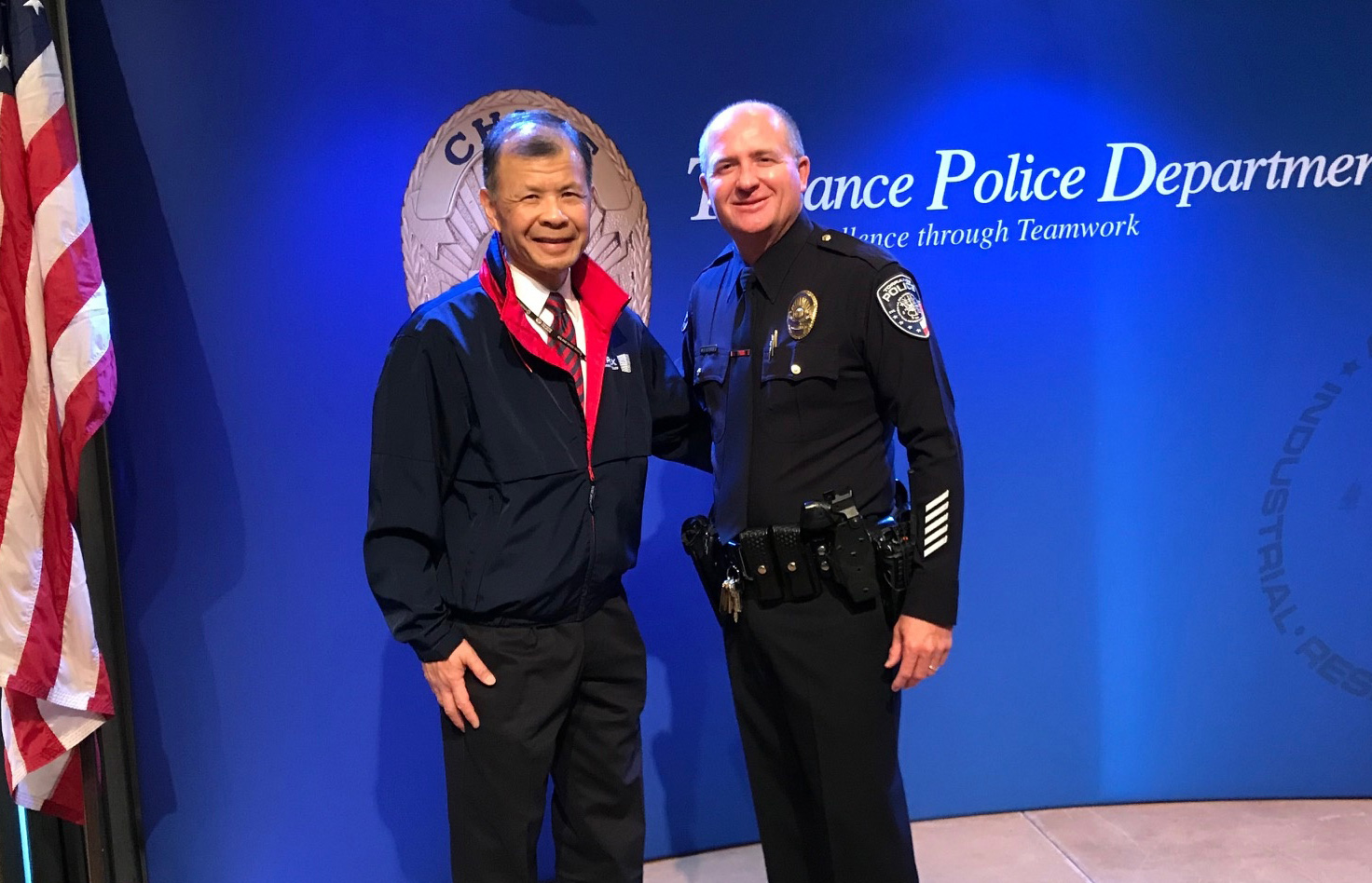 Arnold Ng at the Torrance Area Chamber of Commerce event honoring Torrance Police Department